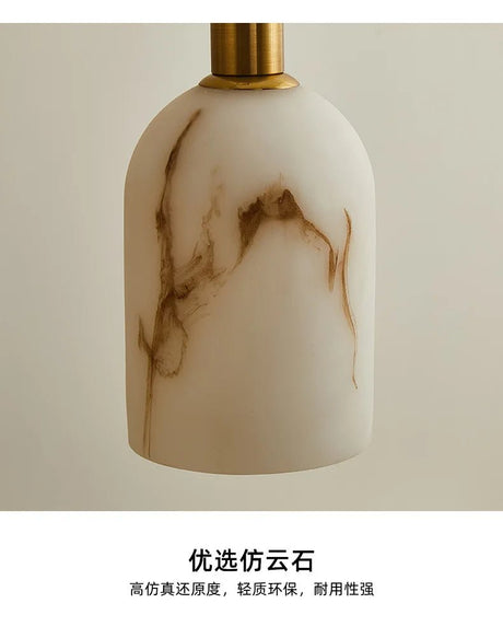 Vintage Marble & Gold Pendant Light — Bedside & Dining Fixture - Hans Lumiere
