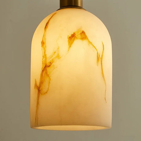 Vintage Marble & Gold Pendant Light — Bedside & Dining Fixture - Hans Lumiere