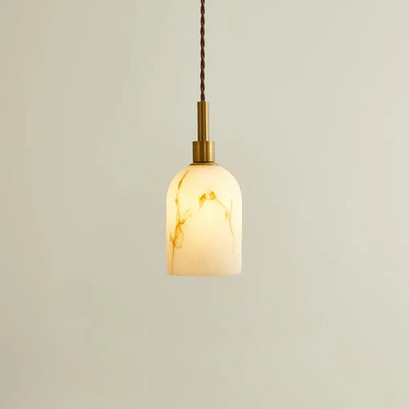 Vintage Marble & Gold Pendant Light — Bedside & Dining Fixture - Hans Lumiere