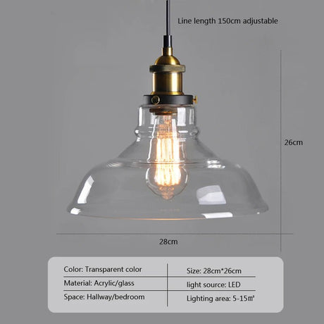 Vintage Pendant Lights Glass Hanging Lamp - Hans Lumiere