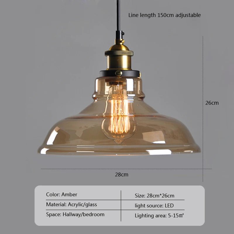 Vintage Pendant Lights Glass Hanging Lamp - Hans Lumiere