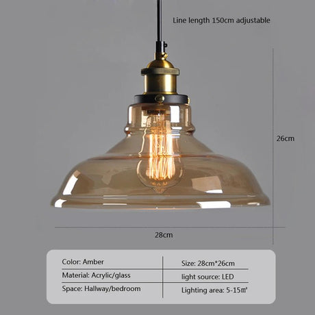 Vintage Pendant Lights Glass Hanging Lamp - Hans Lumiere