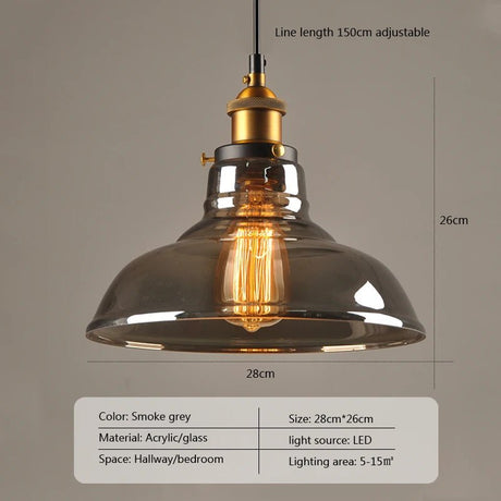 Vintage Pendant Lights Glass Hanging Lamp - Hans Lumiere
