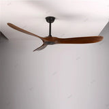 Vintage Wood Ceiling Fan With Remote Control - Hans Lumiere