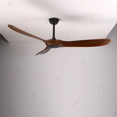 Vintage Wood Ceiling Fan With Remote Control - Hans Lumiere
