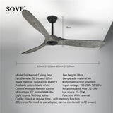 Vintage Wood Ceiling Fan With Remote Control - Hans Lumiere