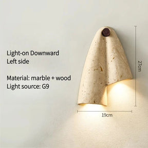 Wabi-Sabi Cave Stone Wall Sconce | Up & Down LED Wall Lamp - Hans Lumiere