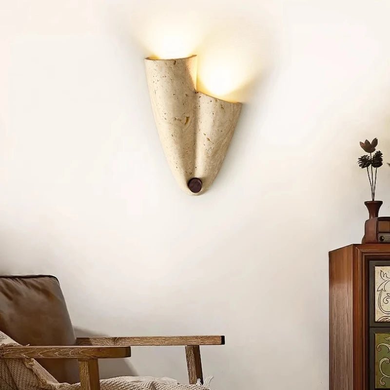 Wabi-Sabi Cave Stone Wall Sconce | Up & Down LED Wall Lamp - Hans Lumiere