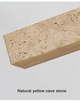 Wabi-Sabi Cave Stone Wall Sconce with Solid Wood Base - Hans Lumiere