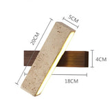 Wabi-Sabi Cave Stone Wall Sconce with Solid Wood Base - Hans Lumiere