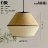 Wabi-Sabi Japanese Fabric Pendant Light - Bedroom & Restaurant - Hans Lumiere