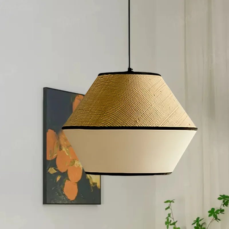 Wabi-Sabi Japanese Fabric Pendant Light - Bedroom & Restaurant - Hans Lumiere
