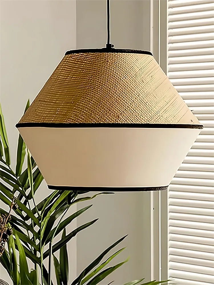 Wabi-Sabi Japanese Fabric Pendant Light - Bedroom & Restaurant - Hans Lumiere