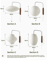Wabi-Sabi Silk & Wood Wall Lamp – Japanese Style Sconce - Hans Lumiere