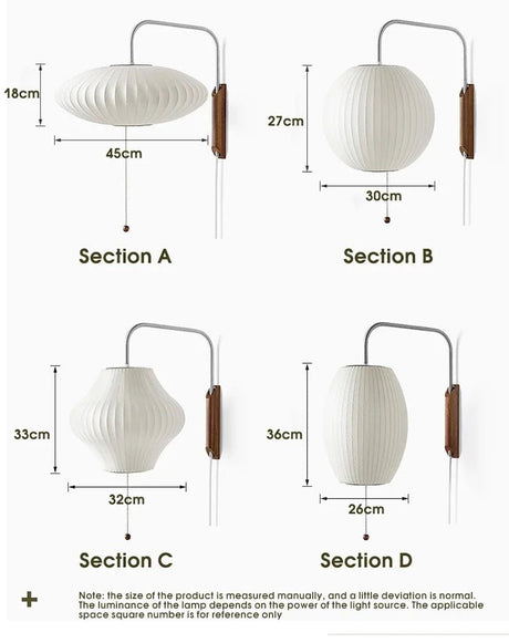 Wabi-Sabi Silk & Wood Wall Lamp – Japanese Style Sconce - Hans Lumiere