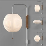 Wabi-Sabi Silk & Wood Wall Lamp – Japanese Style Sconce - Hans Lumiere
