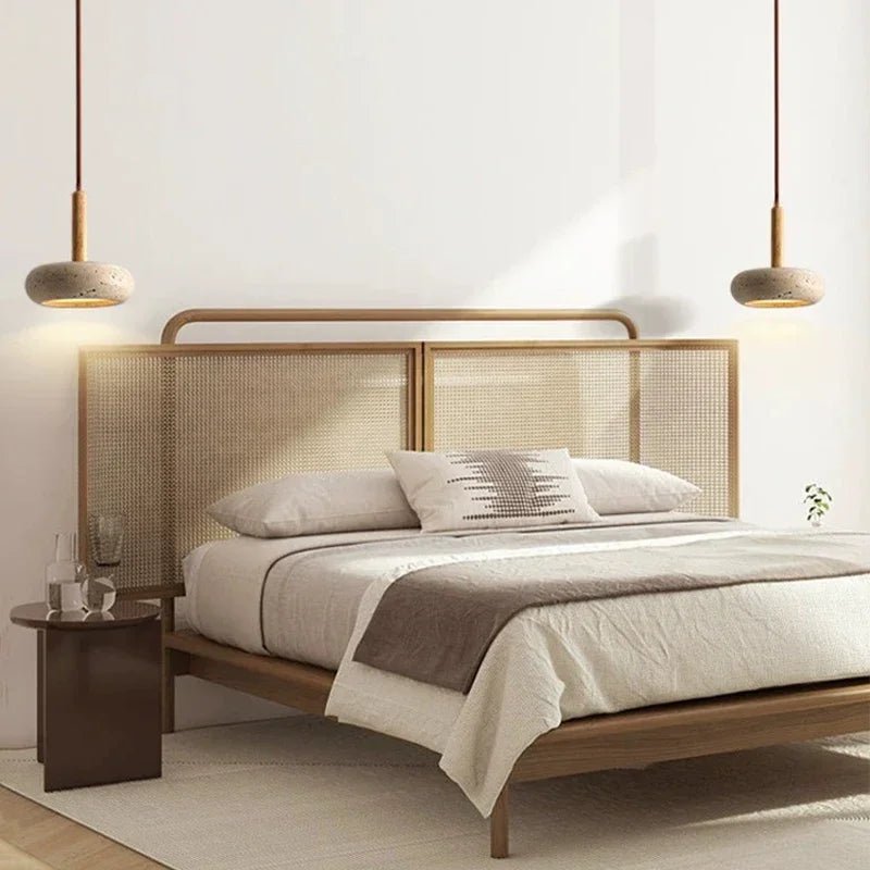 Wabi Sabi Style Natural Travertine LED Pendant Light - Hans Lumiere