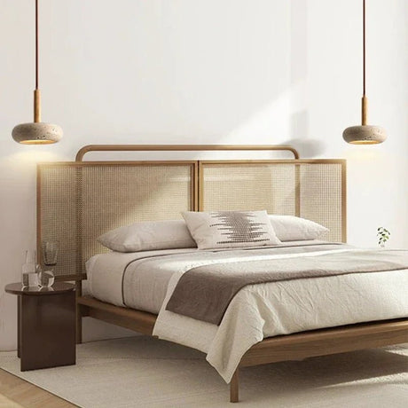 Wabi Sabi Style Natural Travertine LED Pendant Light - Hans Lumiere