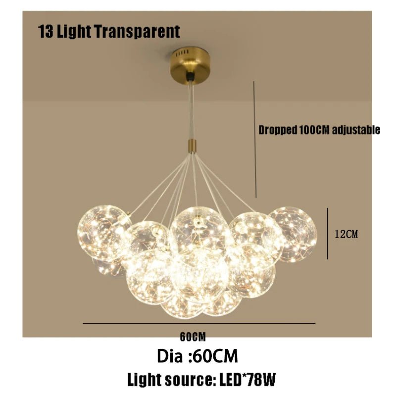 Warm Romantic Glass Bubble LED Chandeliers - Hans Lumiere