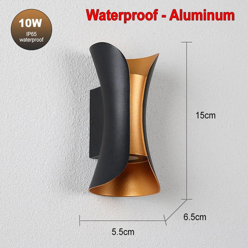 Waterproof LED Wall Lamp 10W – IP65 Aluminum Indoor/Outdoor Sconce - Hans Lumiere