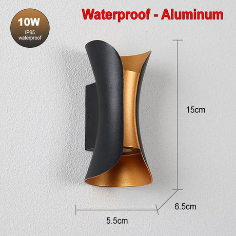 Waterproof LED Wall Lamp 10W – IP65 Aluminum Indoor/Outdoor Sconce - Hans Lumiere