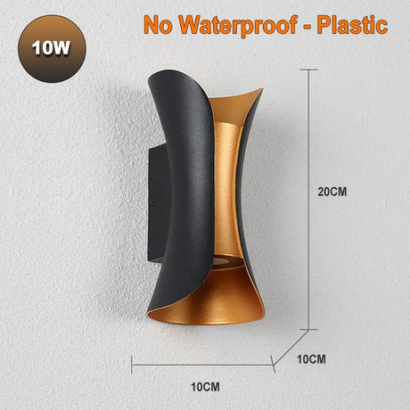 Waterproof LED Wall Lamp 10W – IP65 Aluminum Indoor/Outdoor Sconce - Hans Lumiere