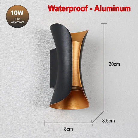 Waterproof LED Wall Lamp 10W – IP65 Aluminum Indoor/Outdoor Sconce - Hans Lumiere