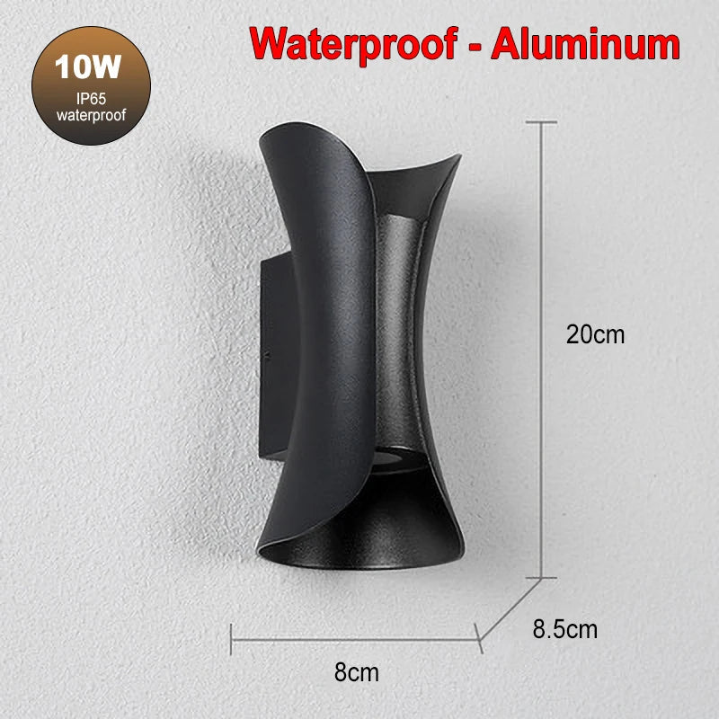 Waterproof LED Wall Lamp 10W – IP65 Aluminum Indoor/Outdoor Sconce - Hans Lumiere