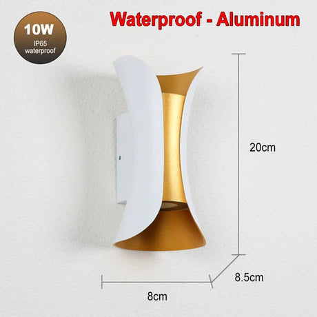 Waterproof LED Wall Lamp 10W – IP65 Aluminum Indoor/Outdoor Sconce - Hans Lumiere