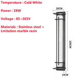 Waterproof Stainless Steel Marble LED Wall Porch Lamp - Hans Lumiere