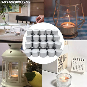 White Unscented Tea Night Light Candles 200 Pack - Hans Lumiere