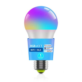 WiFi Bluetooth Smart LED Bulb E27 RGB + Tunable White, Alexa & Google, 1-12 Pack - Hans Lumiere