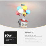 Wooden House Flying Balloon Ceiling Light - Hans Lumiere