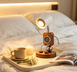 Wooden Robot Bedside Lamp - Adjustable Dimmable LED Night Light - Hans Lumiere