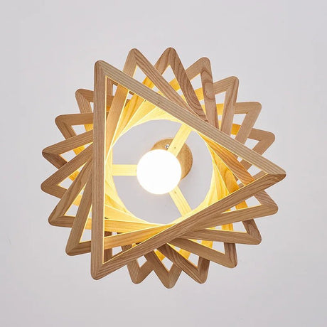 Wooden Triangular Shuttle Wood Pendant Light - Hans Lumiere