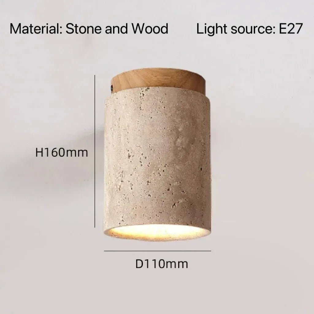 Yellow Marble Japanese Creative Natural Small Ceiling Light - Hans Lumiere