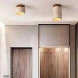 Yellow Marble Japanese Creative Natural Small Ceiling Light - Hans Lumiere