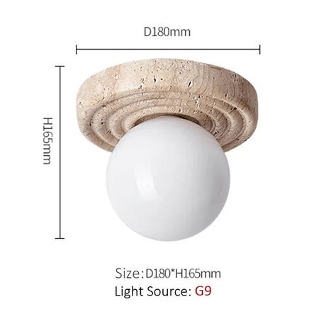 Yellow Marble Japanese Creative Natural Small Ceiling Light - Hans Lumiere
