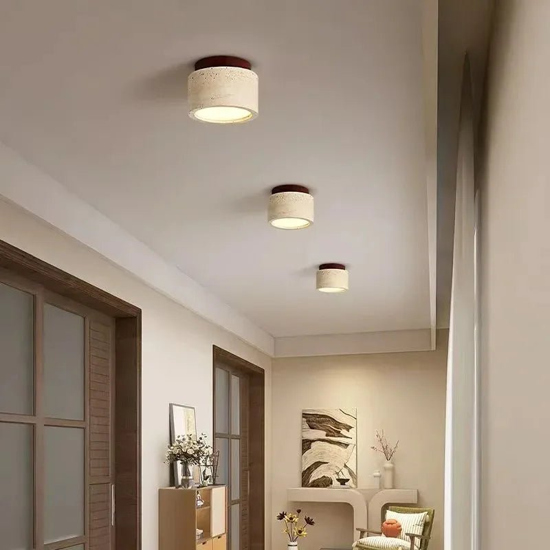 Yellow Marble Japanese Creative Natural Small Ceiling Light - Hans Lumiere