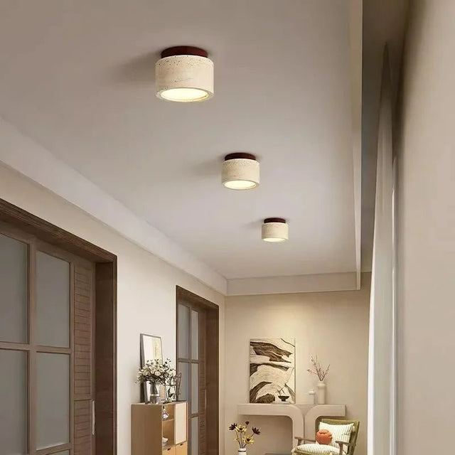 Yellow Marble Japanese Creative Natural Small Ceiling Light - Hans Lumiere