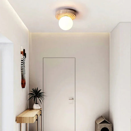 Yellow Marble Japanese Creative Natural Small Ceiling Light - Hans Lumiere