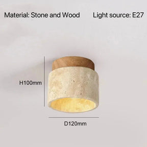 Yellow Marble Japanese Creative Natural Small Ceiling Light - Hans Lumiere