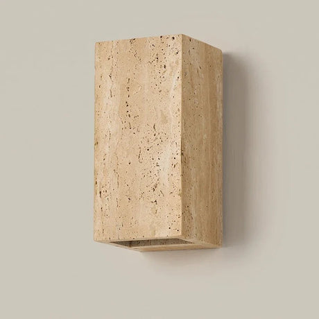 Yellow Travertine Stone Wall Sconce | Indoor & Outdoor Light - Hans Lumiere