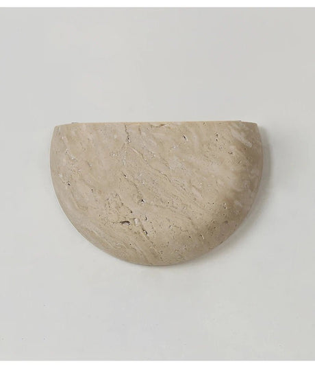 Yellow Travertine Stone Wall Sconce - Vintage Mid-Century - Hans Lumiere